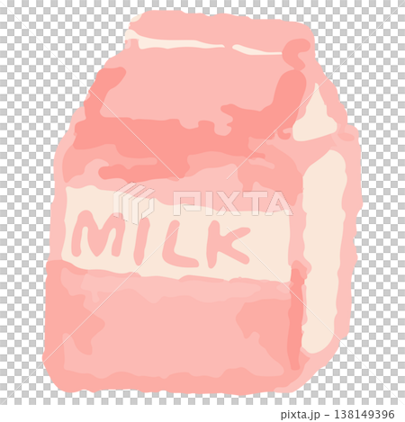 牛乳パックのアイコン（給食・食育） 水彩のぬくもり：幼稚園HP用ベクターアイコン 138149396