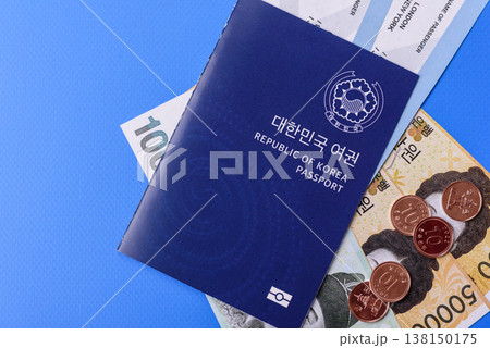 Korea, Korean passport for travel, immigration, or identity verification. Korean passport 138150175