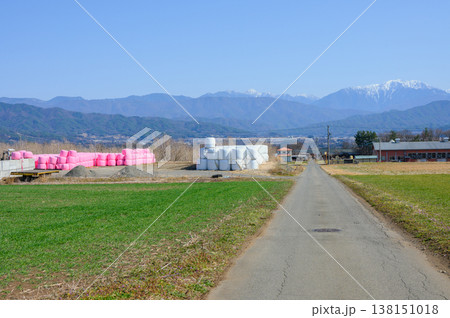 ピンク色の牧草ロール【長野県】 138151018