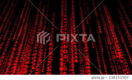 Digital background artificial intelligence technology.Numbers on a black background. 138151507