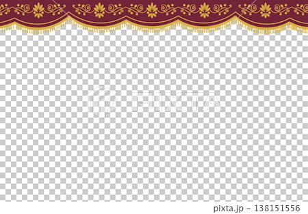 えんじ色にゴールドの飾りがついたヘッダーフレーム 138151556