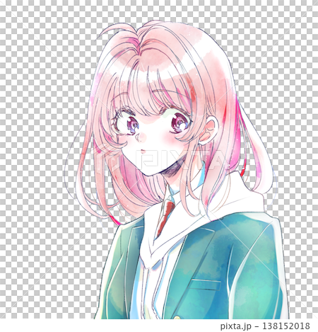 身穿校服和連帽衫的女子。 身穿校服和連帽衫的女子。 138152018
