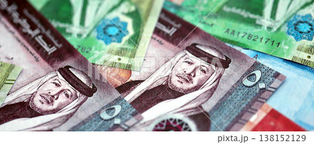 Jordanian Dinar currency money bills. JOD currency banknotes in big amount with different denomination close up Jordanian Dinar currency money bills. JOD currency banknotes in big amount with different denomination close up 138152129