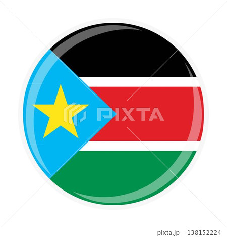 South Sudan national round circle flag emblem official icon South Sudan national round circle flag emblem official icon 138152224