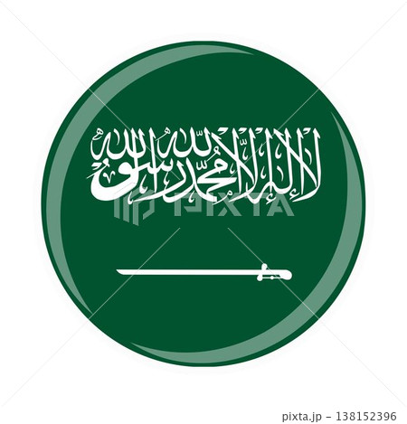 Saudi Arabia national round circle flag emblem official icon Saudi Arabia national round circle flag emblem official icon 138152396