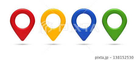 3D colorful pin icons glossy set 3D colorful pin icons glossy set 138152530