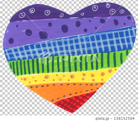 Rainbow heart illustration, pride month celebration with colorful heart shape symbol, LGBTQ community love equality diversity inclusion support, hand drawn cute abstract romance friendship decor Rainbow heart illustration, pride month celebration with colorful heart shape symbol, LGBTQ community love equality diversity inclusion support, hand drawn cute abstract romance friendship decor 138152584