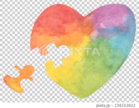 Rainbow heart pride month illustration, Heart shapes with pride flag colors, LGBTQ community love equality diversity inclusion support, celebration symbol for parade event decor. Watercolor illust Rainbow heart pride month illustration, Heart shapes with pride flag colors, LGBTQ community love equality diversity inclusion support, celebration symbol for parade event decor. Watercolor illust 138152622