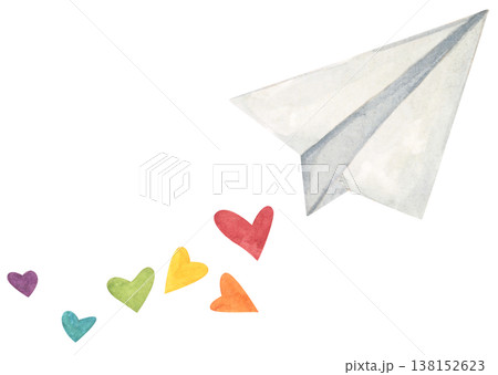 Rainbow heart pride month illustration, Heart shapes with pride flag colors, LGBTQ community love equality diversity inclusion support, celebration symbol for parade event decor. Watercolor illust 138152623