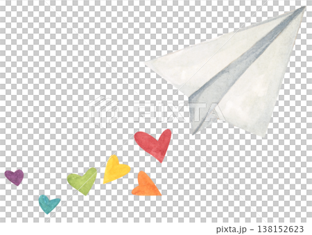 Rainbow heart pride month illustration, Heart shapes with pride flag colors, LGBTQ community love equality diversity inclusion support, celebration symbol for parade event decor. Watercolor illust 138152623