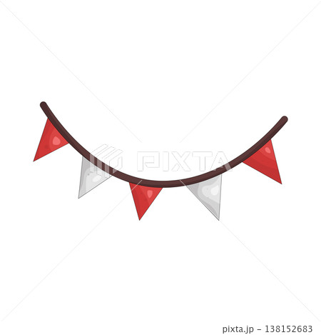 Illustration of Red and white bunting 138152683