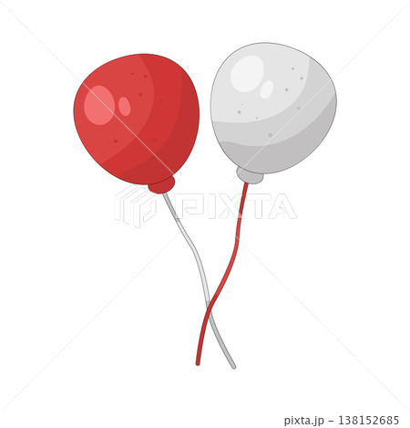 Illustration of Red and white balloons 138152685