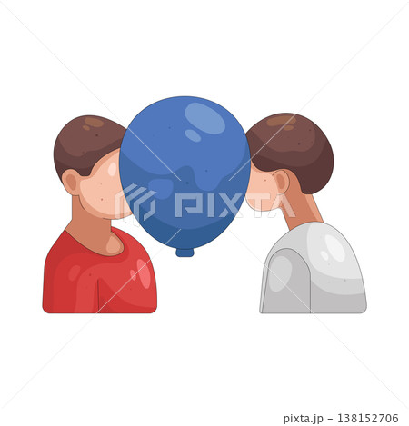 Illustration of balancing balloon game Illustration of balancing balloon game 138152706