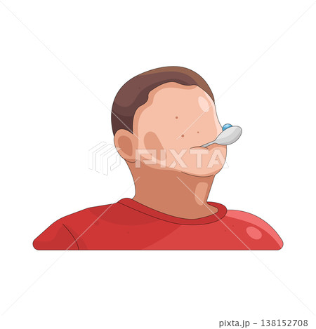 Illustration of marble spoon race game Illustration of marble spoon race game 138152708