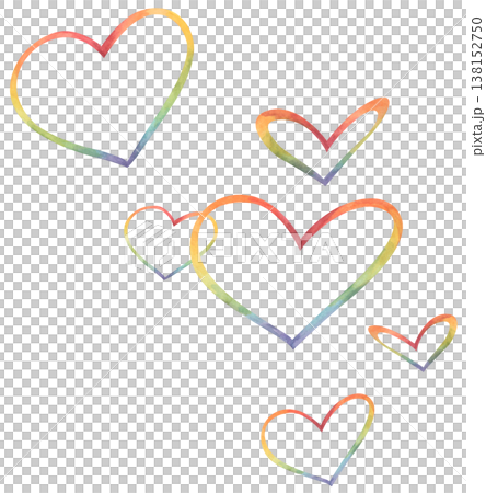 Rainbow heart pride month illustration, Heart shapes with pride flag colors, LGBTQ community love equality diversity inclusion support, celebration symbol for parade event decor. Watercolor Rainbow heart pride month illustration, Heart shapes with pride flag colors, LGBTQ community love equality diversity inclusion support, celebration symbol for parade event decor. Watercolor 138152750