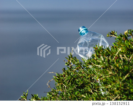 Plastic used water bottle on nature 138152911