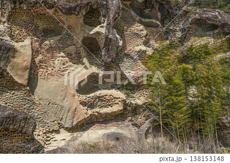 高池の虫喰岩（国指定の天然記念物） 138153148