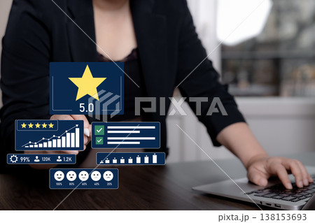 Customer satisfaction rating and review analytics dashboard 138153693