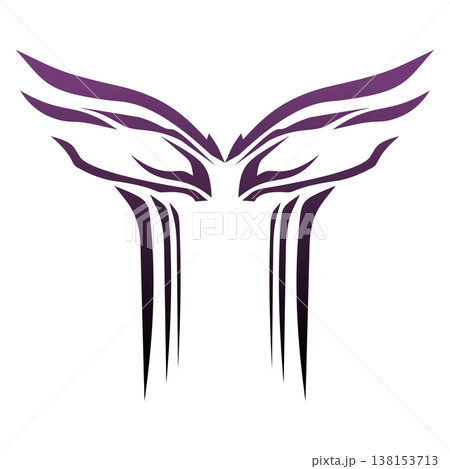 Abstract Purple Butterfly Wings Design Element. Abstract Purple Butterfly Wings Design Element. 138153713