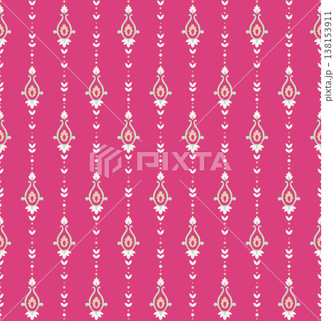 Magenta Delicate Floral Vertical Stripe Motif Magenta Delicate Floral Vertical Stripe Motif 138153911