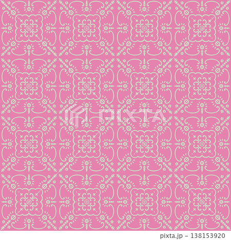 Bright Pink Ornate Square Tile Layout Bright Pink Ornate Square Tile Layout 138153920