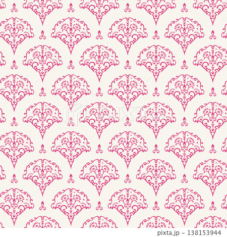 Raspberry Block Print Fan Motif Raspberry Block Print Fan Motif 138153944