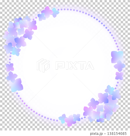 A cute round frame with blue hydrangeas (on a white background) A cute round frame with blue hydrangeas (on a white background) 138154085