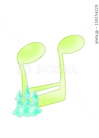 お城の付いた音符 138154229