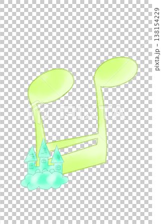 お城の付いた音符 138154229