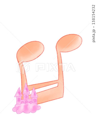 お城の付いた音符 お城の付いた音符 138154232