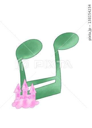 お城の付いた音符 138154234