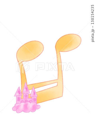 お城の付いた音符 138154235