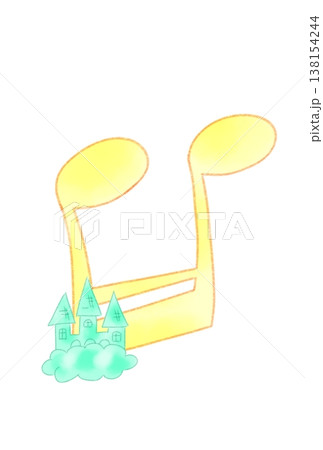 お城の付いた音符 138154244