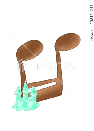 お城の付いた音符 138154245