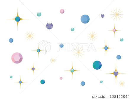 PNG素材/パステルカラーのジュエリーアート PNG素材/パステルカラーのジュエリーアート 138155044