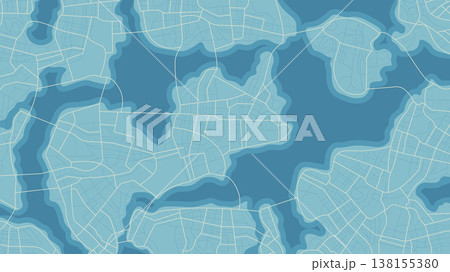 Navigate mapping technology for distance data, path turns. Abstract map with unique lines, geometric patterns background. Huge city top view. Streets, blocks, route for movement on the streets. Vector 138155380