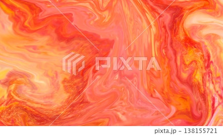 Abstract fluid art background with orange red and yellow swirling marble pattern Abstract fluid art background with orange red and yellow swirling marble pattern 138155721