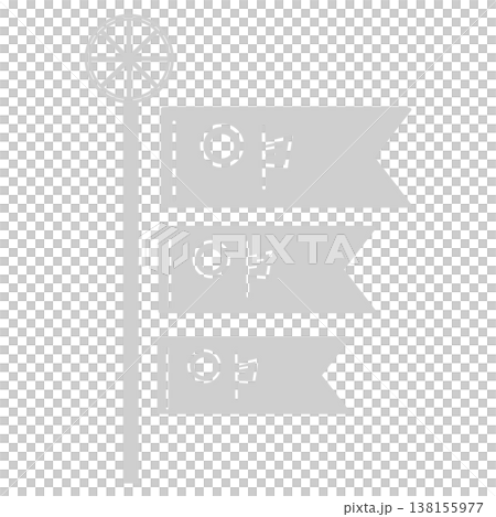 A stylized illustration of a carp streamer in gray. A stylized illustration of a carp streamer in gray. 138155977