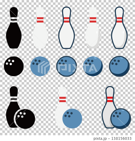 ボウリングのアイコンセット 138156033