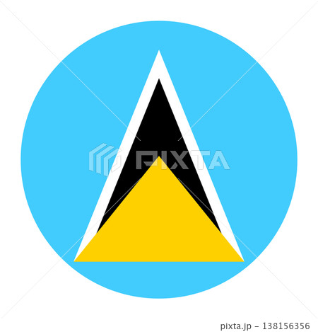 Circular vector illustration of the Saint Lucia flag, isolated on white background. 138156356