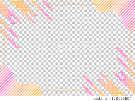 Geometric pattern frame background material A4 size A3 size silver ratio transparent 138156604