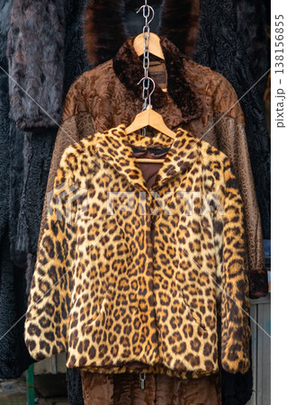 Leopard print fur coat Leopard print fur coat 138156855