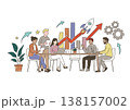 テーブルで仕事をするイラスト 138157002