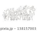 テーブルで仕事をするイラスト 138157003