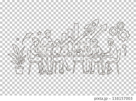 Illustration of someone working at a table 138157003