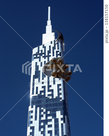 The Batumi Tower or Batumi Technological University Tower with an embedded ferris wheel in Batumi, Georgia. 138157150
