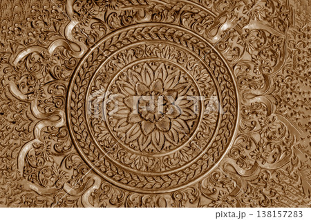 Gold oval decorative floral pattern background Gold oval decorative floral pattern background 138157283
