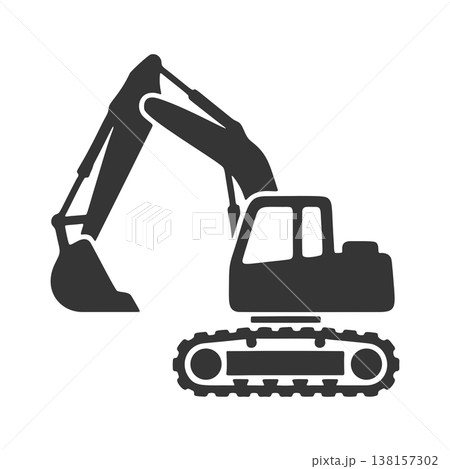 ショベルカーのシルエットアイコン 138157302