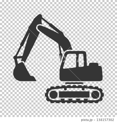 ショベルカーのシルエットアイコン 138157302