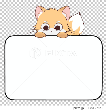 A fox peering into a white frame A fox peering into a white frame 138157445